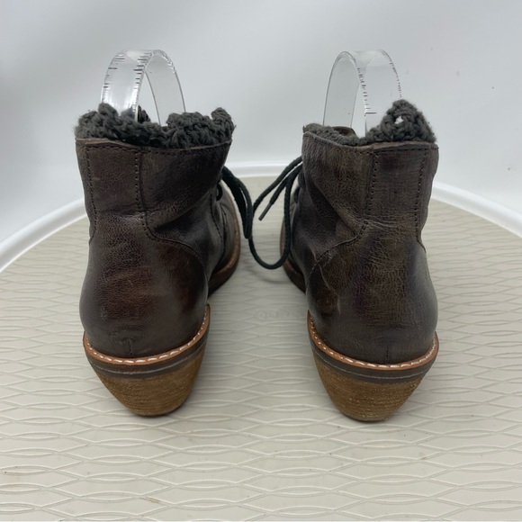 Anthropologie Latigo Size 6 Victorian Ankle Boot Heel Booties Brown Leather - Picture 7 of 12